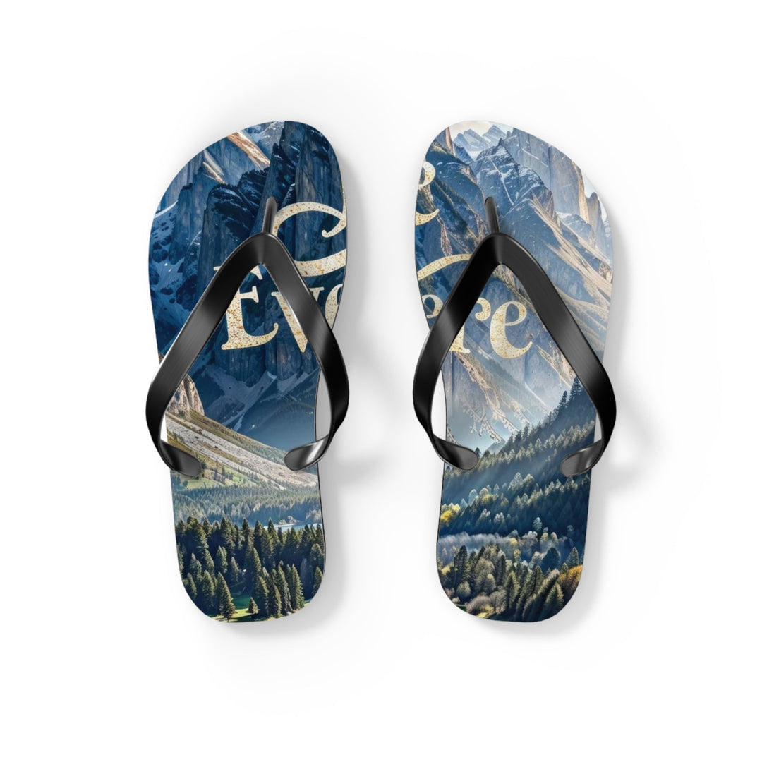 Mountainous Love Reflection - Flip Flops - Shoes - g(0D·IO) - S - Black sole -