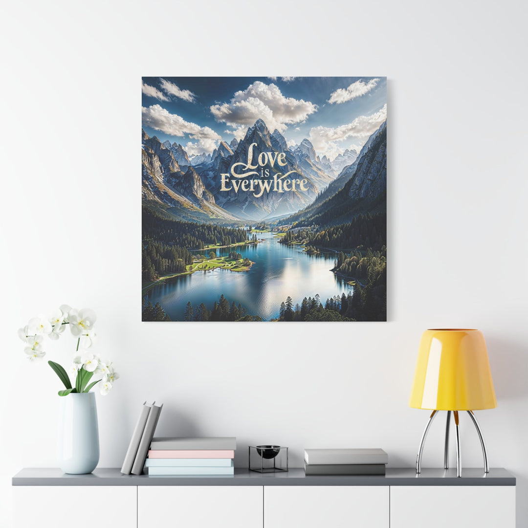 Mountainous Love Reflection - Matte Canvas Print 1.25" - Canvas - g(0D·IO) - 36" x 36" - 1.25" -