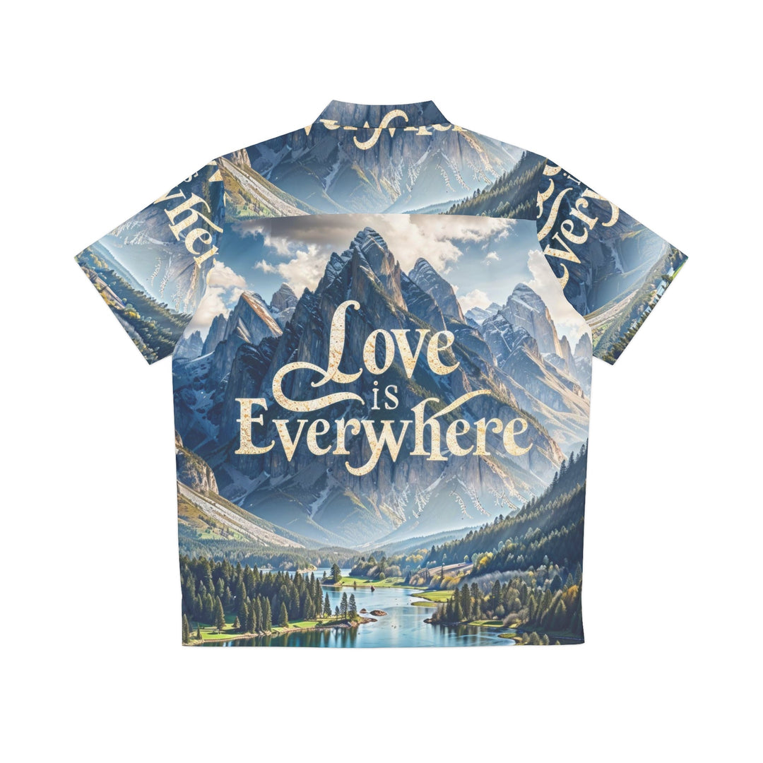 Mountainous Love Reflection - Men's Hawaiian Shirt - All Over Prints - g(0D·IO) - S - Black -