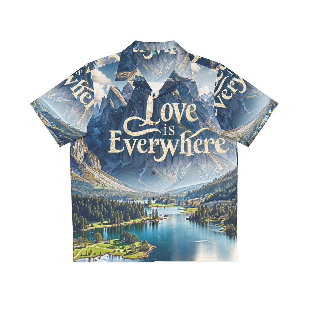 Mountainous Love Reflection - Men's Hawaiian Shirt - All Over Prints - g(0D·IO) - S - Black -