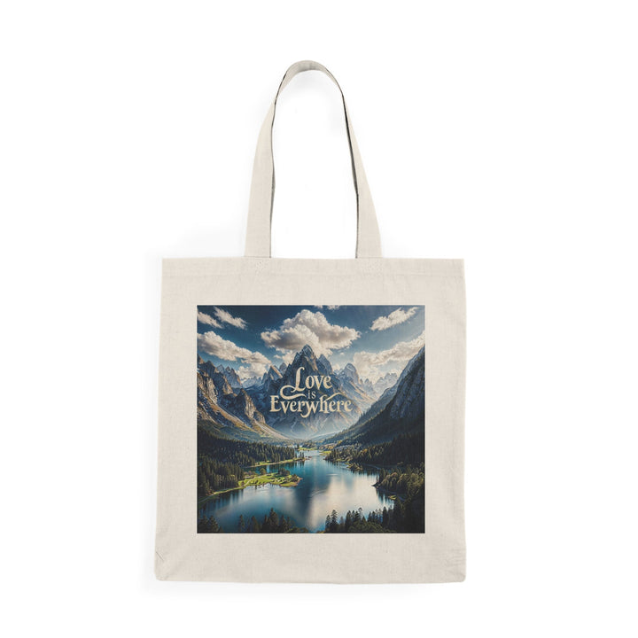 Mountainous Love Reflection - Natural Tote Bag - Bags - g(0D·IO) - 15" x 16" - Natural -