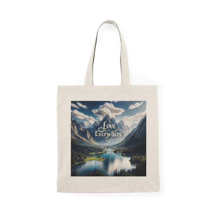 Mountainous Love Reflection - Natural Tote Bag - Bags - g(0D·IO) - 15" x 16" - Natural -