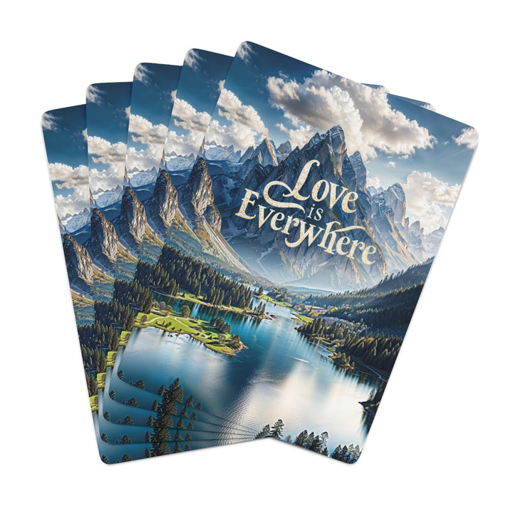 Mountainous Love Reflection - Poker Cards - Paper products - g(0D·IO) - 2.47" x 3.47" - White - Semi Glossy