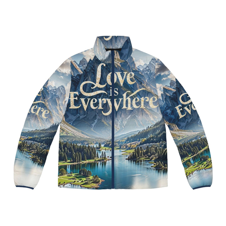 Mountainous Love Reflection - Puffer Jacket - All Over Prints - g(0D·IO) - S - Dark blue zipper -