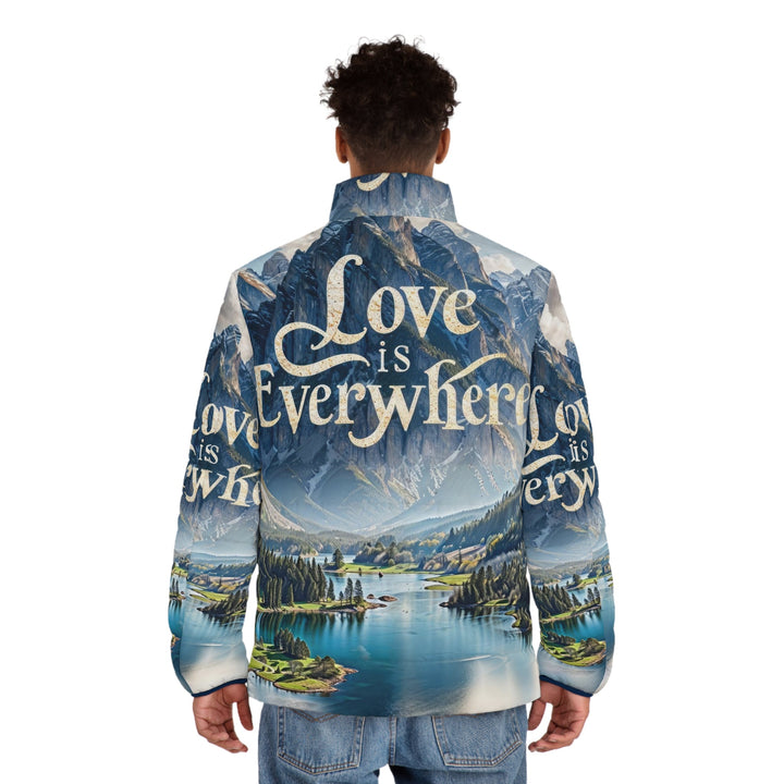 Mountainous Love Reflection - Puffer Jacket - All Over Prints - g(0D·IO) - S - Black zipper -