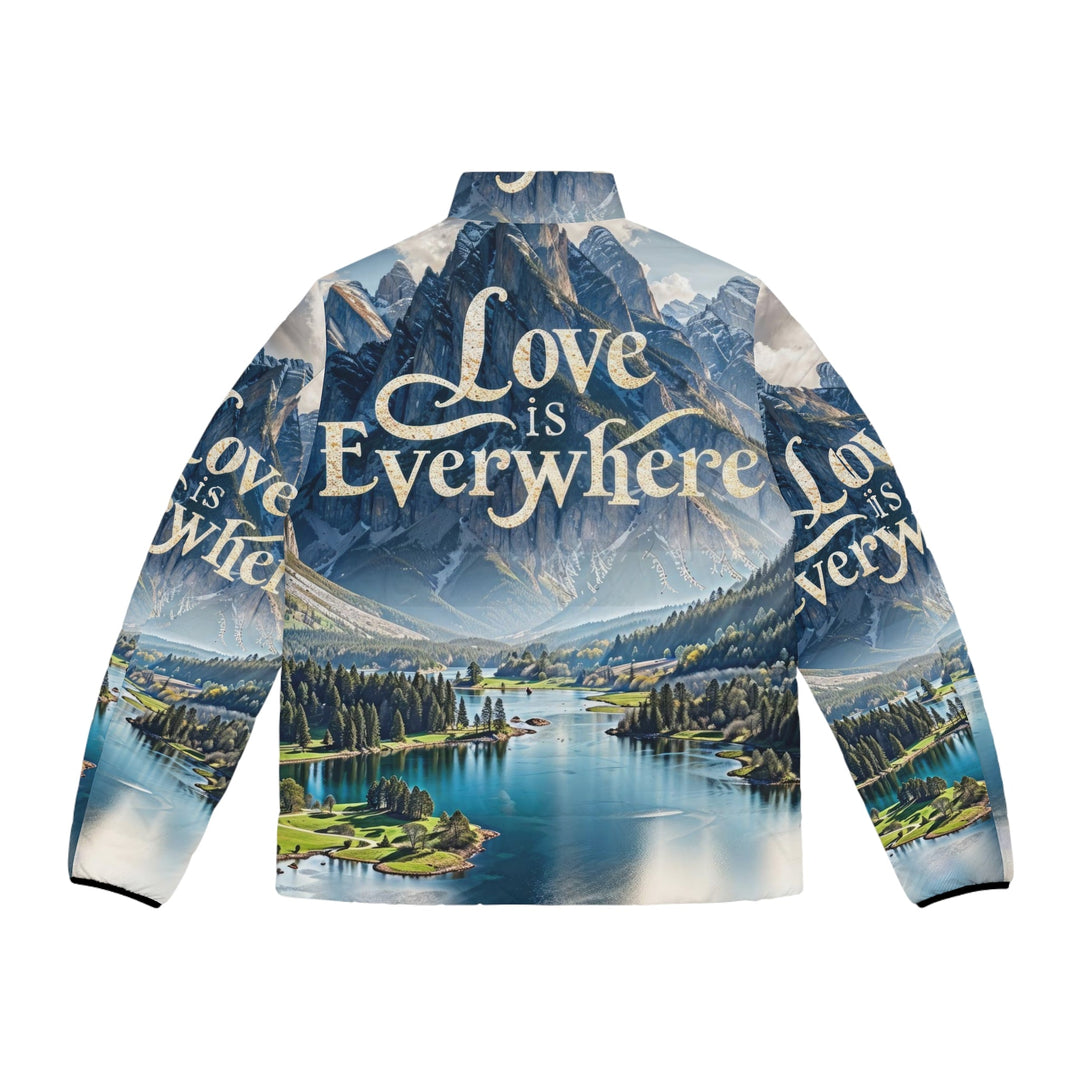 Mountainous Love Reflection - Puffer Jacket - All Over Prints - g(0D·IO) - S - Black zipper -