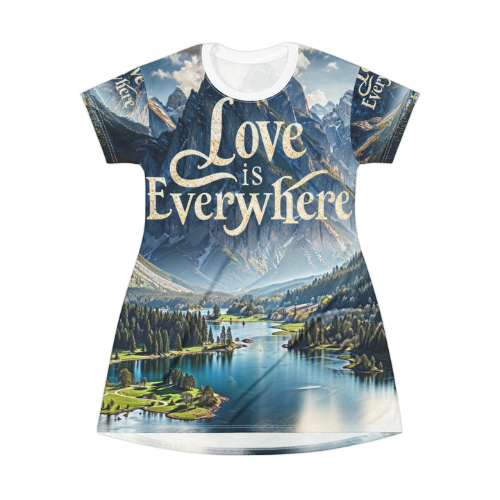 Mountainous Love Reflection - T-Shirt Dress - All Over Prints - g(0D·IO) - XS - -