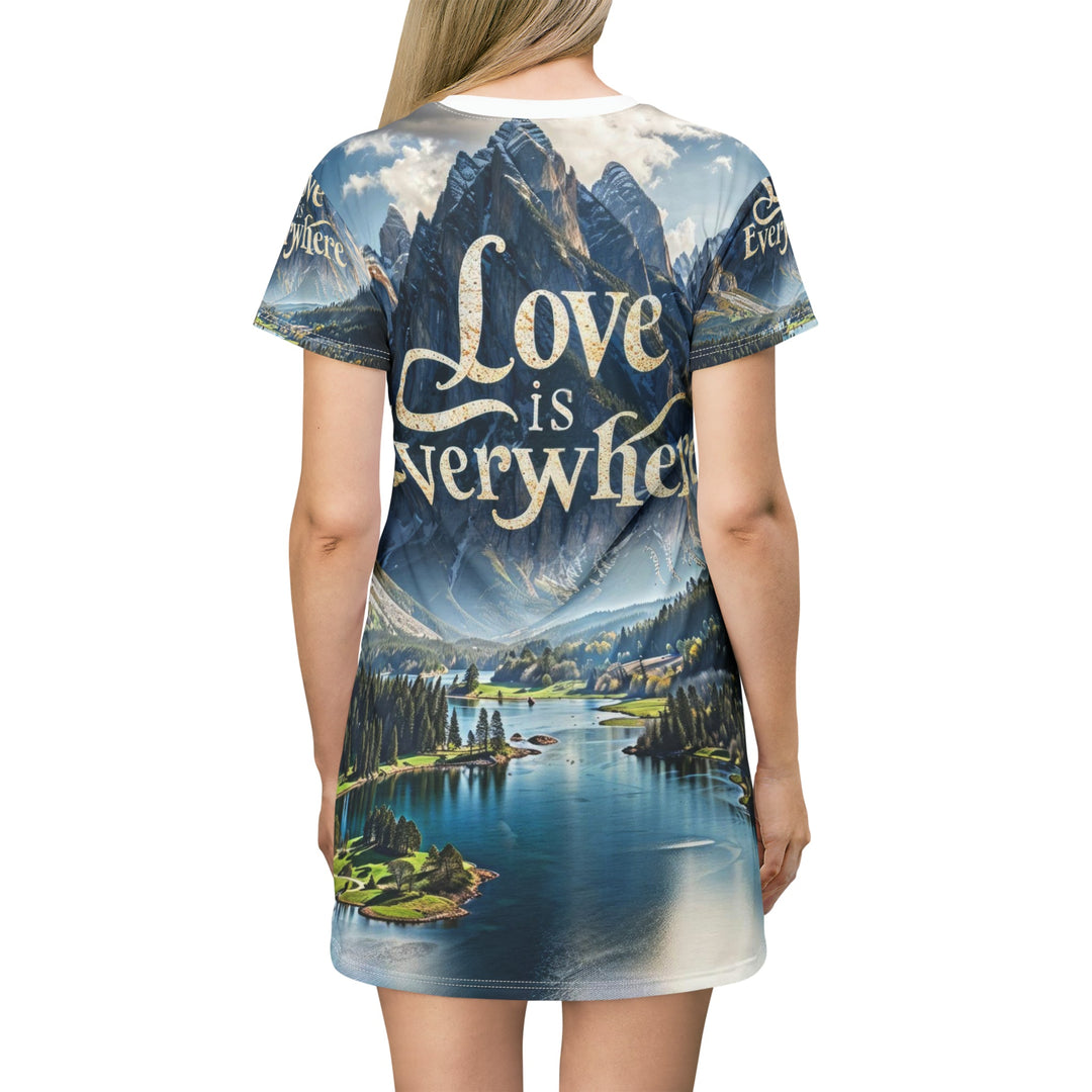 Mountainous Love Reflection - T-Shirt Dress - All Over Prints - g(0D·IO) - XS - -