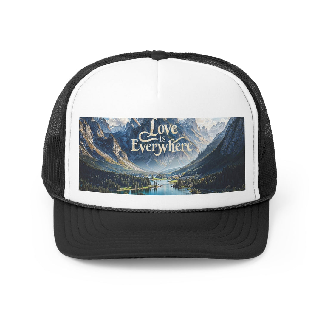 Mountainous Love Reflection - Trucker Hat - Hats - g(0D·IO) - Black - One size -