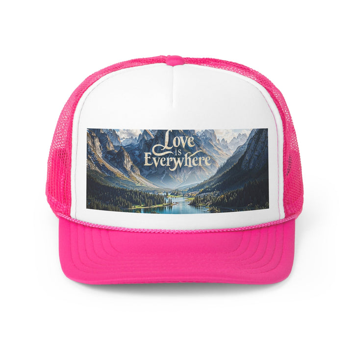 Mountainous Love Reflection - Trucker Hat - Hats - g(0D·IO) - Pink - One size -