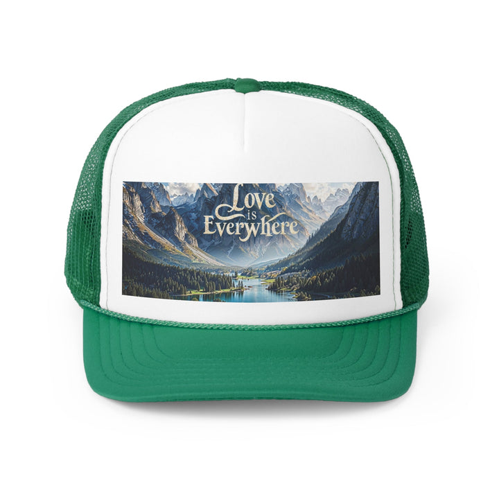 Mountainous Love Reflection - Trucker Hat - Hats - g(0D·IO) - Green - One size -