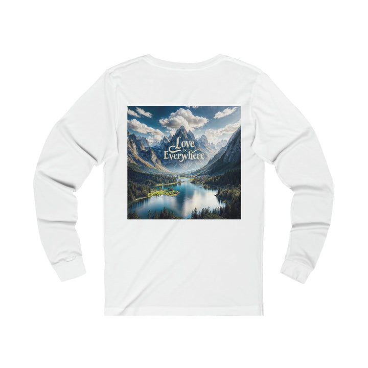 Mountainous Love Reflection - Unisex Jersey Long Sleeve Tee - Long-sleeve - g(0D·IO) - S - Heather Forest -