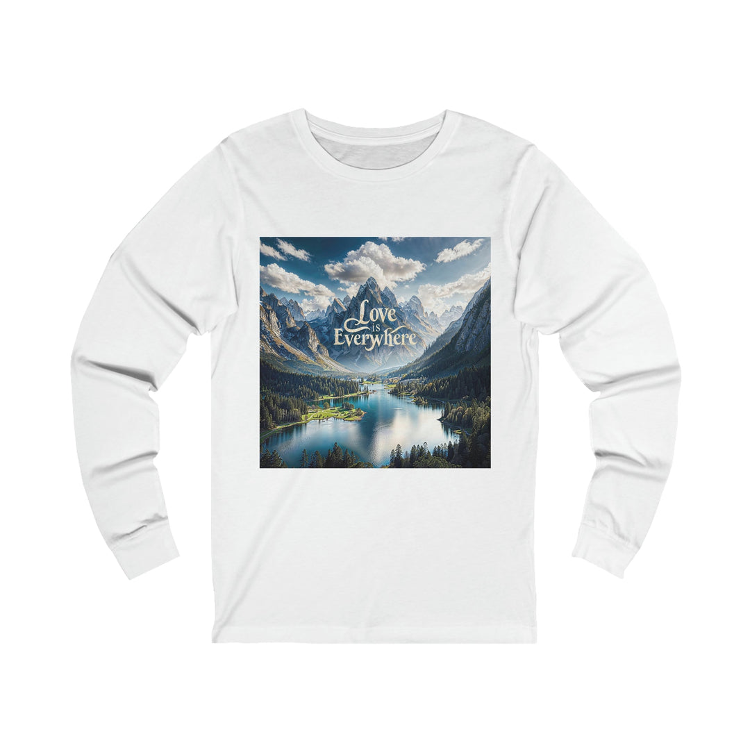 Mountainous Love Reflection - Unisex Jersey Long Sleeve Tee - Long-sleeve - g(0D·IO) - S - White -