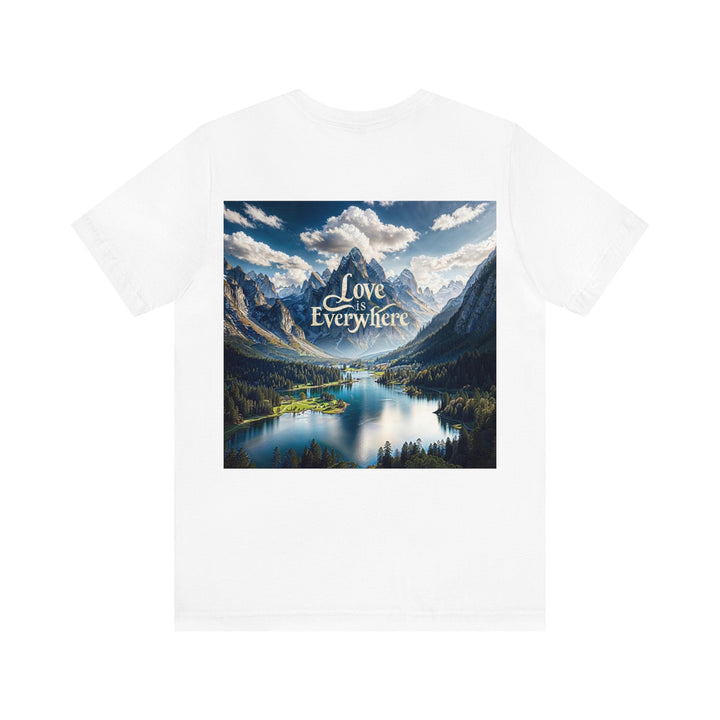 Mountainous Love Reflection - Unisex Jersey Short Sleeve Tee - T-Shirt - g(0D·IO) - Black - S -