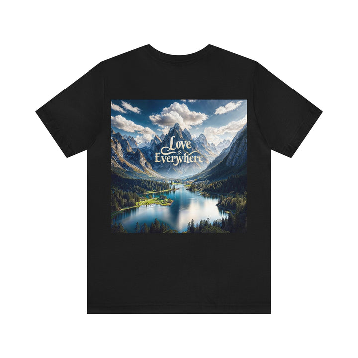 Mountainous Love Reflection - Unisex Jersey Short Sleeve Tee - T-Shirt - g(0D·IO) - Black - S -