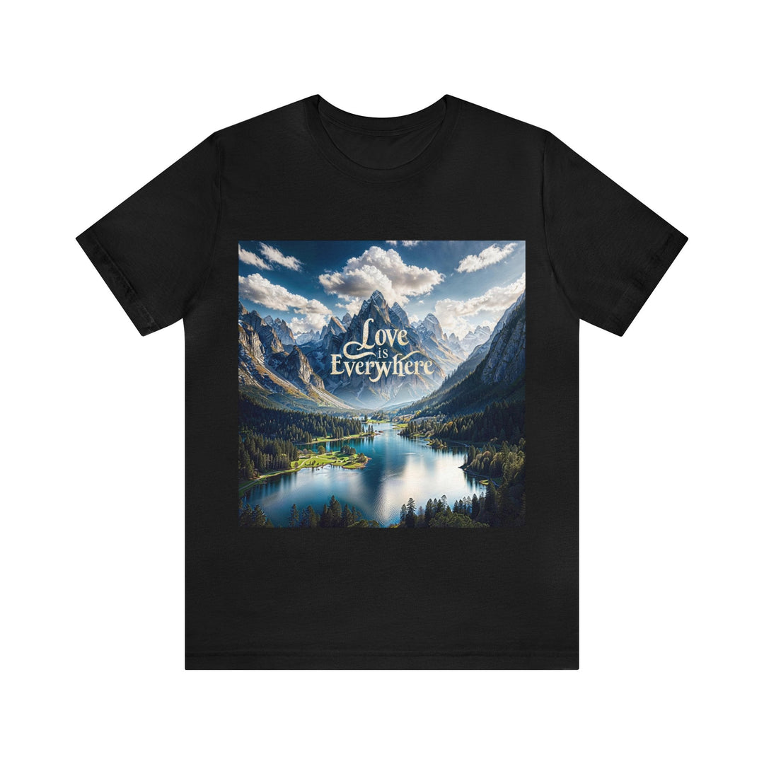 Mountainous Love Reflection - Unisex Jersey Short Sleeve Tee - T-Shirt - g(0D·IO) - Black - S -