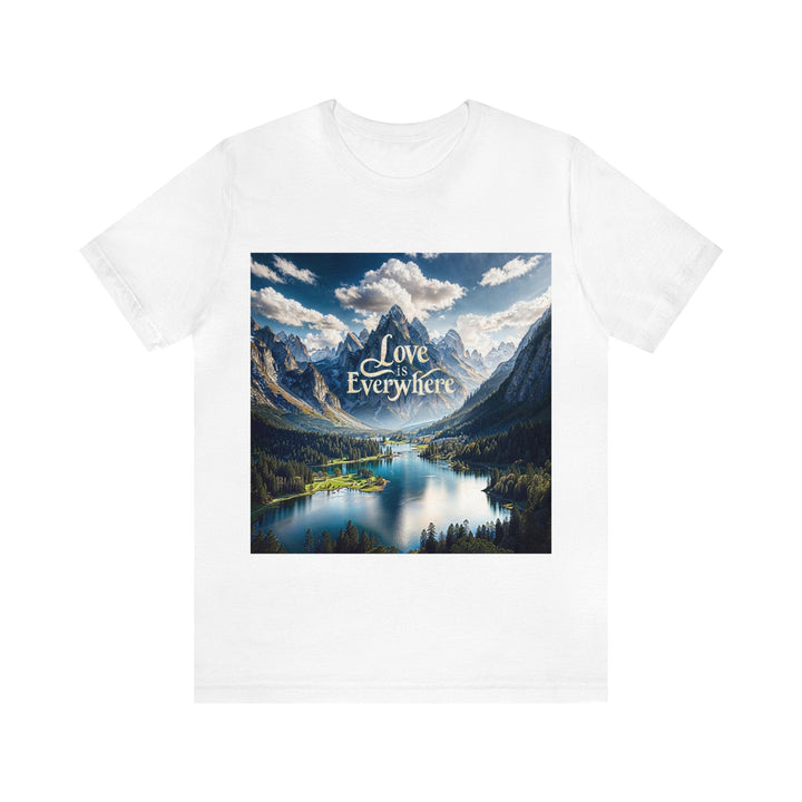 Mountainous Love Reflection - Unisex Jersey Short Sleeve Tee - T-Shirt - g(0D·IO) - White - S -