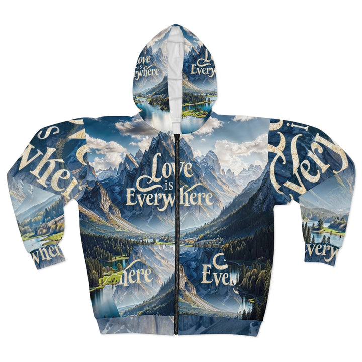 Mountainous Love Reflection - Unisex Zip Hoodie - All Over Prints - g(0D·IO) - XS - -