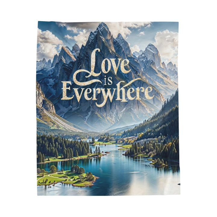 Mountainous Love Reflection - Velveteen Plush Blanket - All Over Prints - g(0D·IO) - 50" × 60" - -