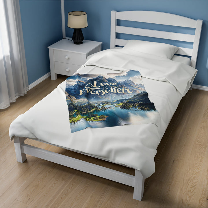 Mountainous Love Reflection - Velveteen Plush Blanket - All Over Prints - g(0D·IO) - 60" × 80" - -