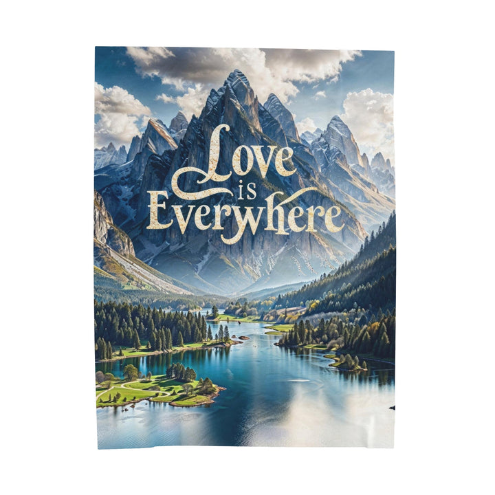 Mountainous Love Reflection - Velveteen Plush Blanket - All Over Prints - g(0D·IO) - 60" × 80" - -