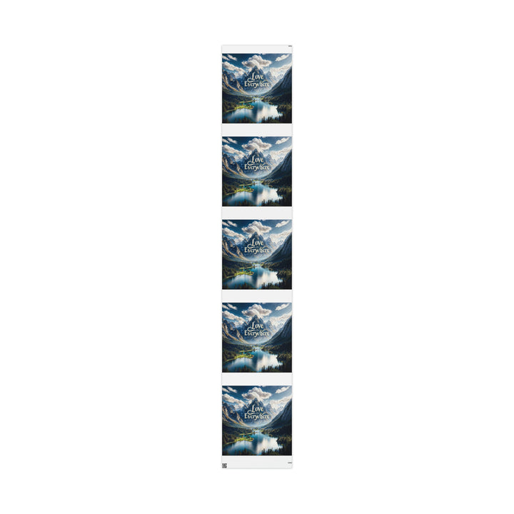 Mountainous Love Reflection - Wrapping Paper - Home Decor - g(0D·IO) - 30" x 180" - Matte -