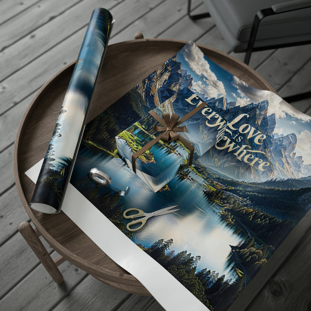 Mountainous Love Reflection - Wrapping Paper - Home Decor - g(0D·IO) - 30" x 180" - Matte -