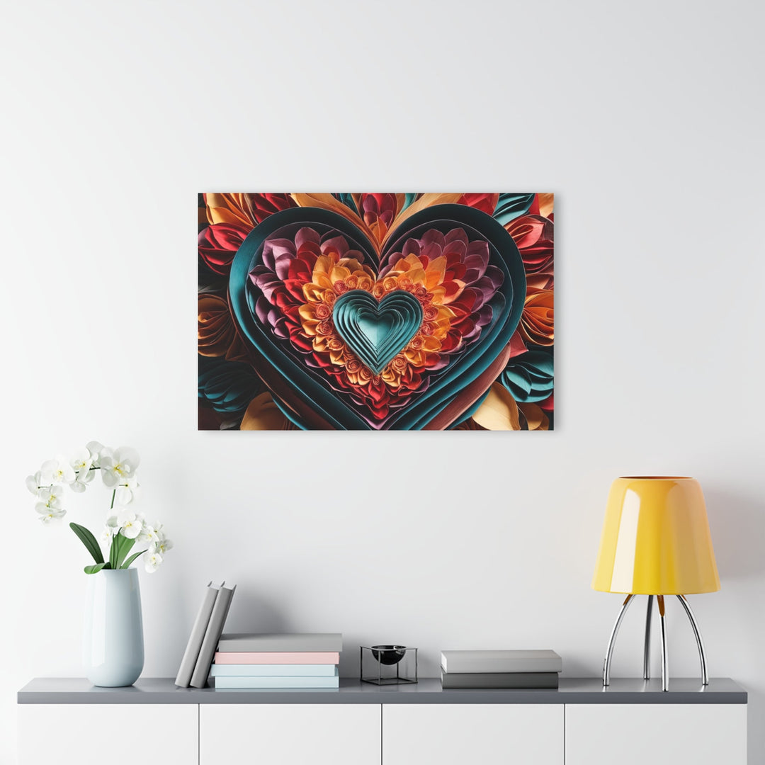 Multilayered Floral Heart - Acrylic Prints (French Cleat Hanging) - Home Decor - g(0D·IO) - 24" x 36" (Vertical) - 0.25'' -
