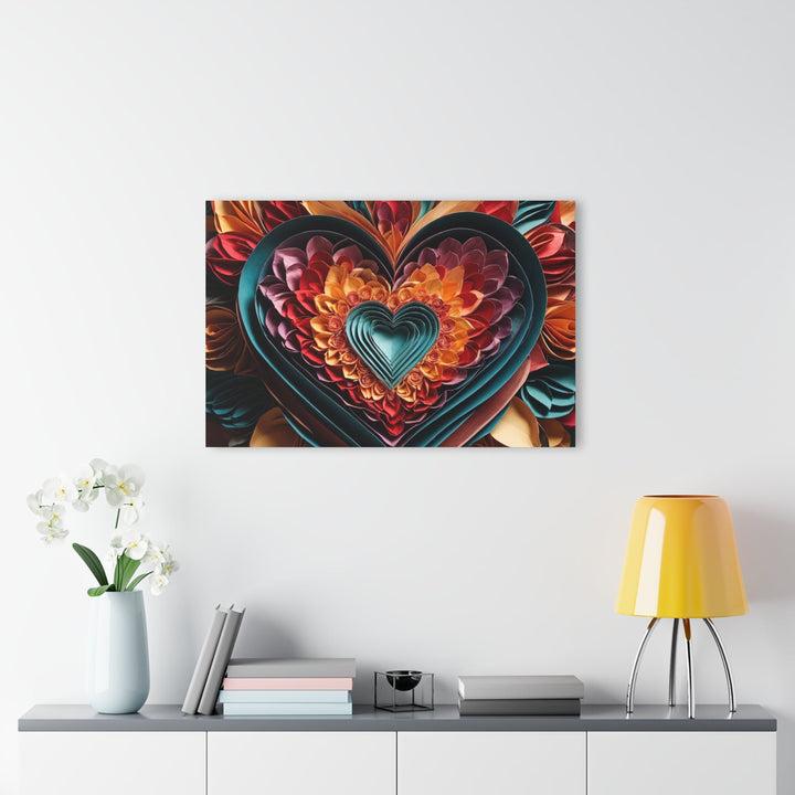 Multilayered Floral Heart - Acrylic Prints (French Cleat Hanging) - Home Decor - g(0D·IO) - 24" x 36" (Vertical) - 0.25'' -