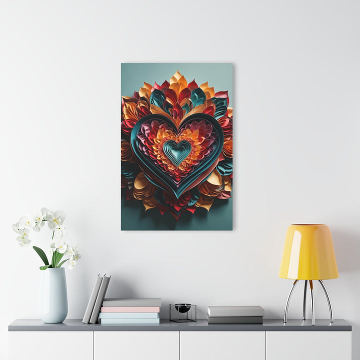 Multilayered Floral Heart - Acrylic Prints (French Cleat Hanging) - Home Decor - g(0D·IO) - 24" x 36" (Vertical) - 0.25'' -