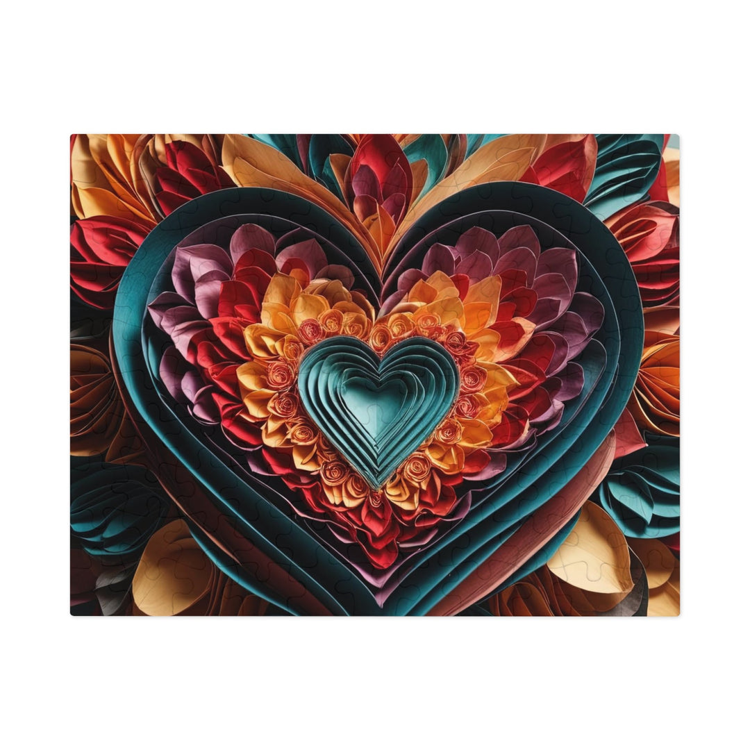 Multilayered Floral Heart - Jigsaw Puzzle (100, 252, 500, 1000 pieces) - Puzzle - g(0D·IO) - 9.6" × 8" (110 pcs) - -