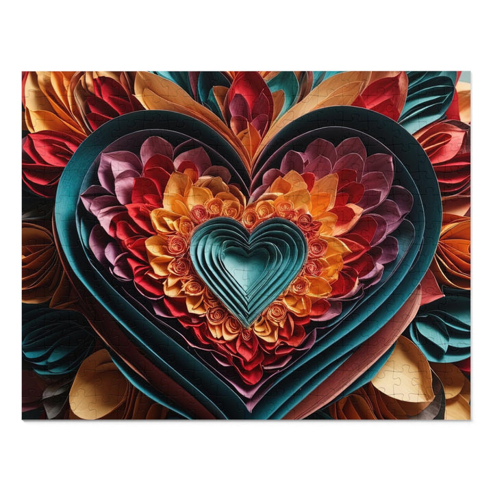 Multilayered Floral Heart - Jigsaw Puzzle (100, 252, 500, 1000 pieces) - Puzzle - g(0D·IO) - 14" × 11" (252 pcs) - -