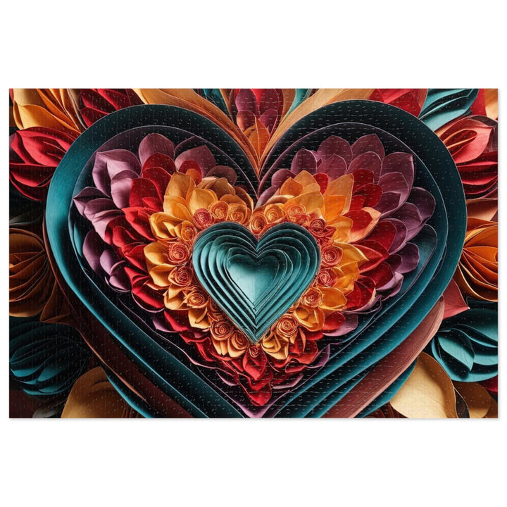 Multilayered Floral Heart - Jigsaw Puzzle (100, 252, 500, 1000 pieces) - Puzzle - g(0D·IO) - 29.25" × 19.75" (1000 pcs) - -