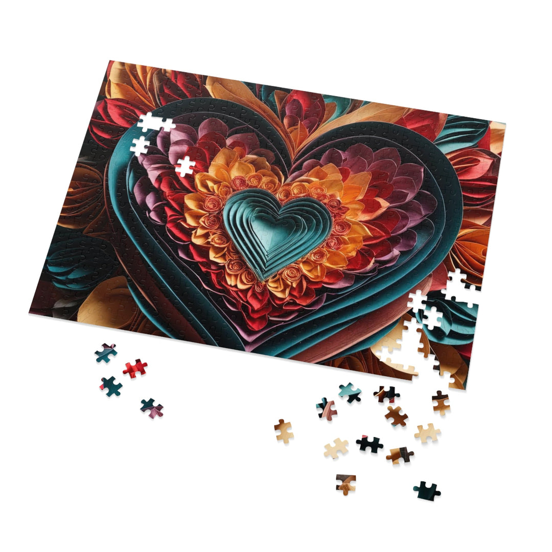 Multilayered Floral Heart - Jigsaw Puzzle (100, 252, 500, 1000 pieces) - Puzzle - g(0D·IO) - 29.25" × 19.75" (1000 pcs) - -