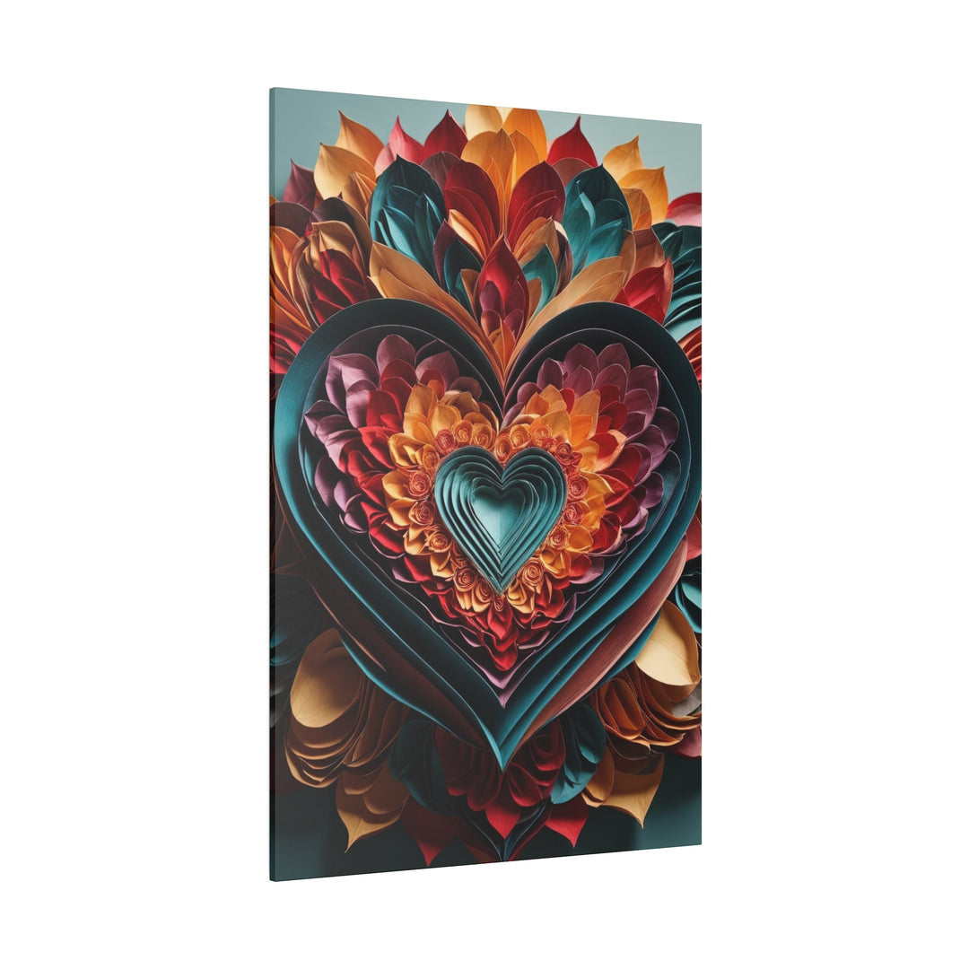 Multilayered Floral Heart - Matte Canvas - Canvas - g(0D·IO) - 32" x 32" (Square) - 0.75'' -