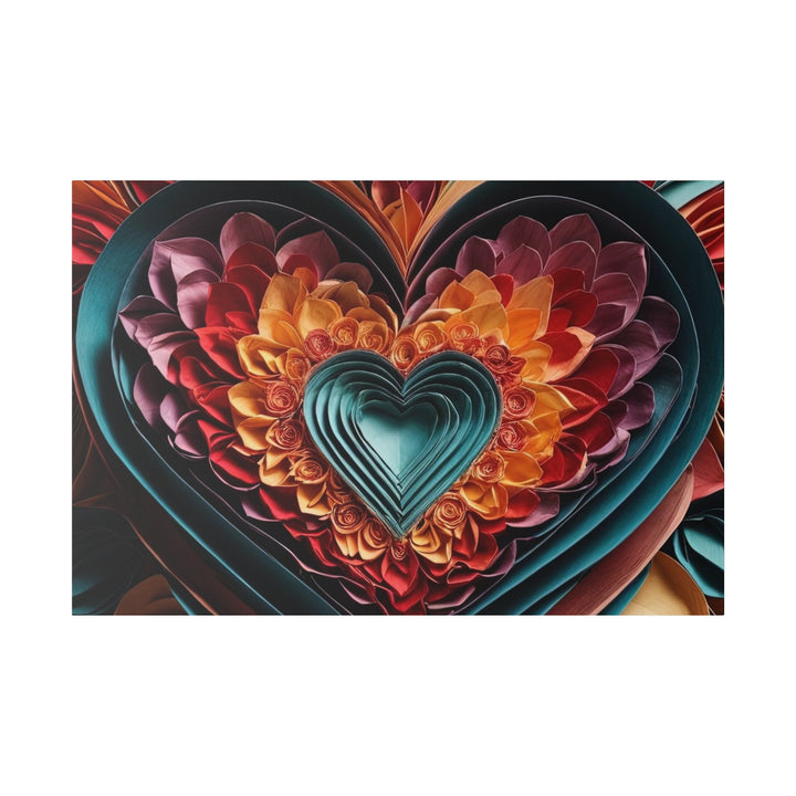 Multilayered Floral Heart - Matte Canvas - Canvas - g(0D·IO) - 48″ x 32″ (Horizontal) - 0.75'' -