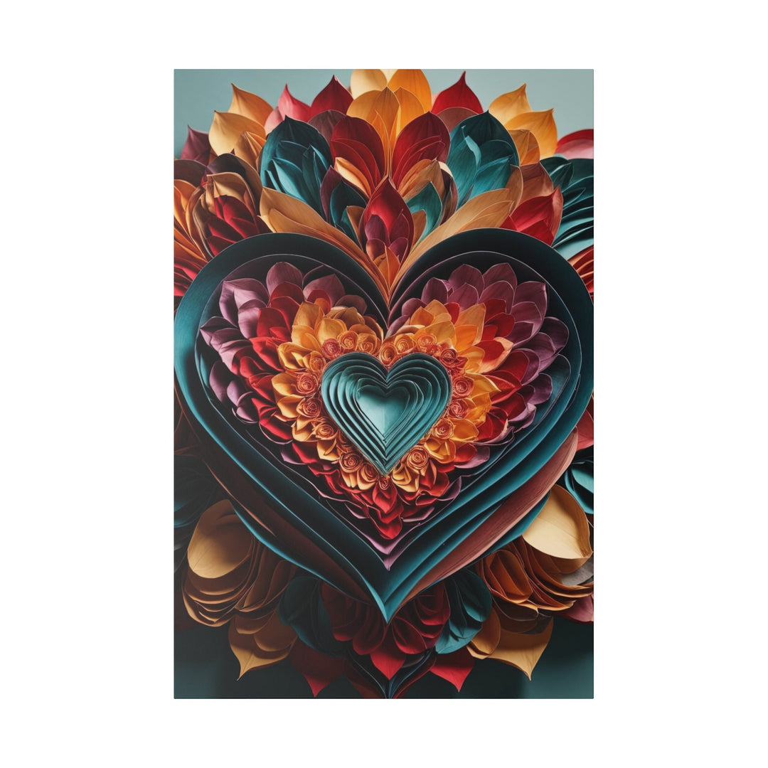 Multilayered Floral Heart - Matte Canvas - Canvas - g(0D·IO) - 32″ x 48″ (Vertical) - 0.75'' -