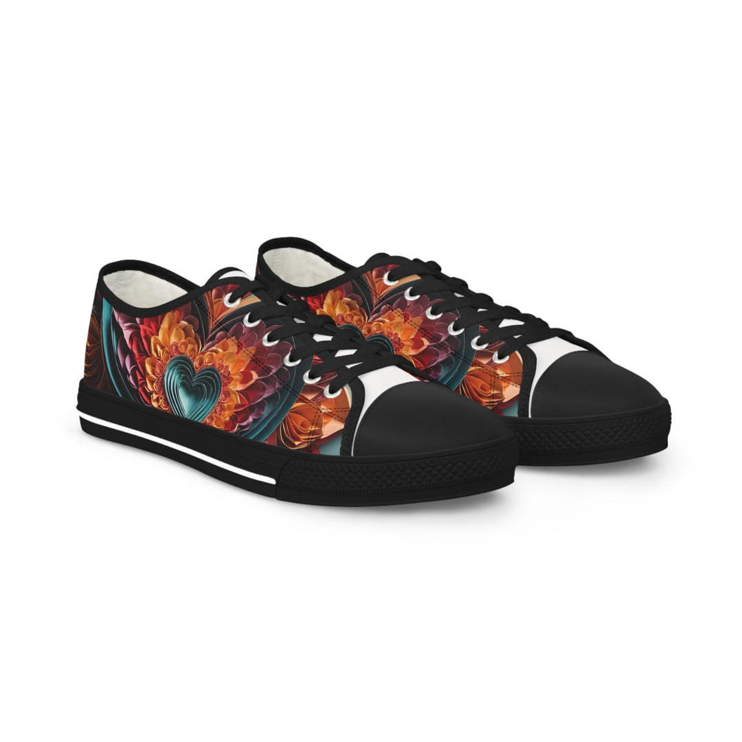 Multilayered Floral Heart - Men's Lowtop Sneakers - Shoes - g(0D·IO) - US 5 - Black sole -