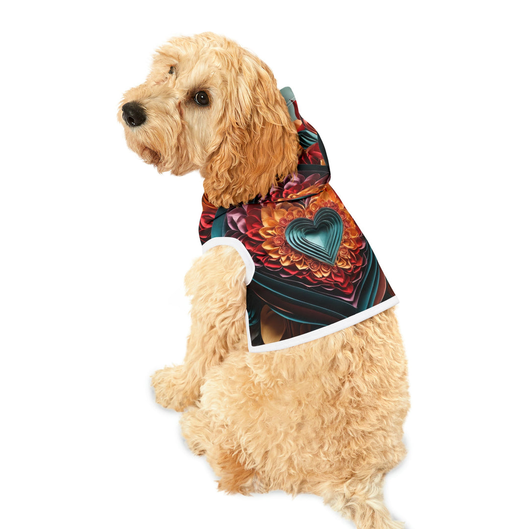 Multilayered Floral Heart - Pet Hoodie - Pets - g(0D·IO) - XXS - Black Rib -