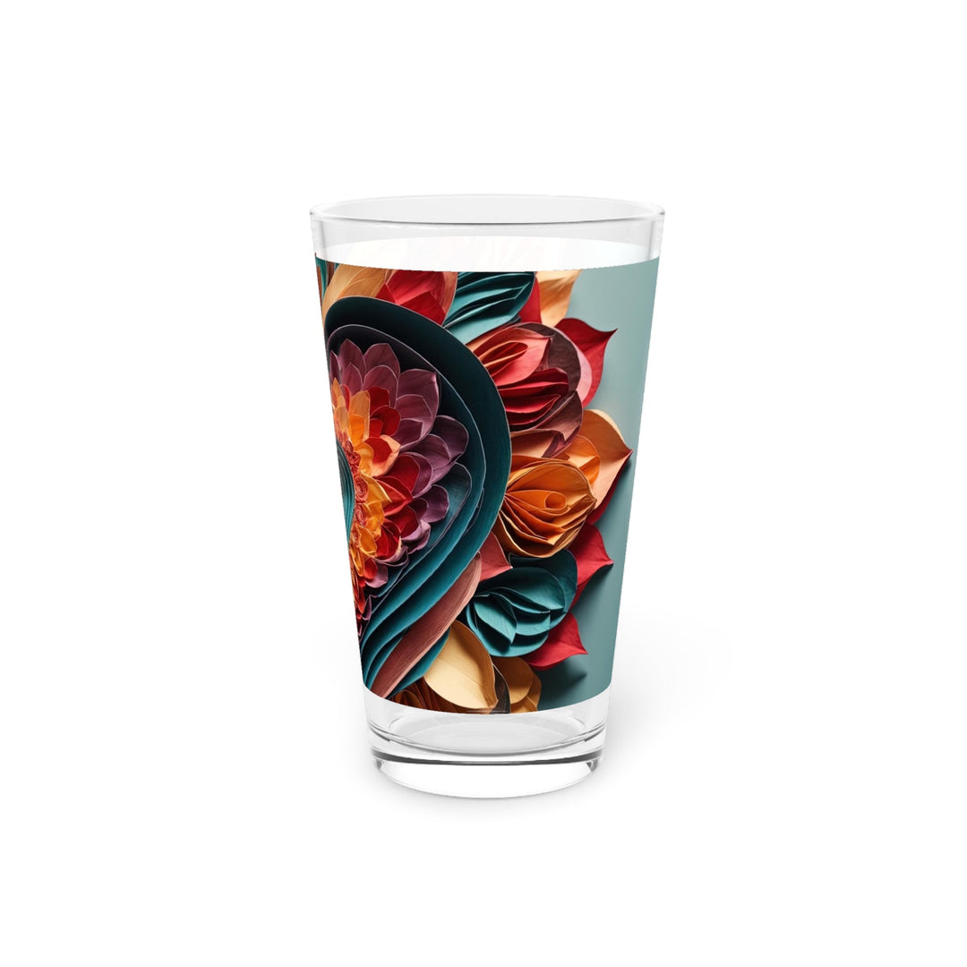 Multilayered Floral Heart - Pint Glass - Mug - g(0D·IO) - 16oz - -