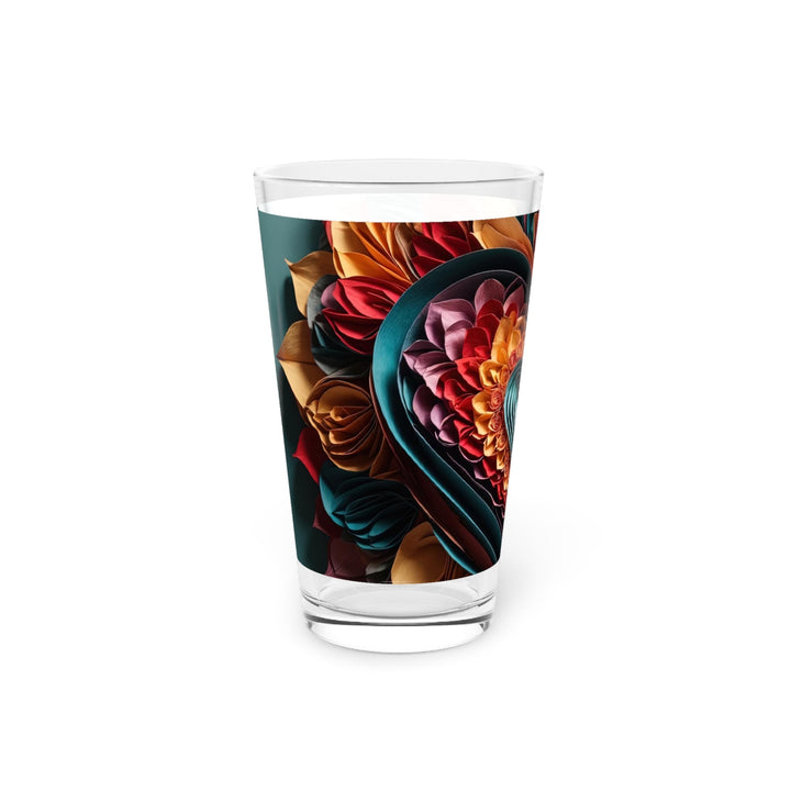 Multilayered Floral Heart - Pint Glass - Mug - g(0D·IO) - 16oz - -