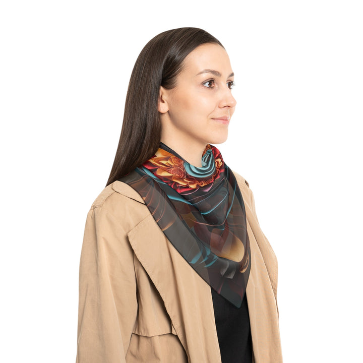 Multilayered Floral Heart - Poly Scarf - Accessories - g(0D·IO) - Poly chiffon - 50" × 50" -