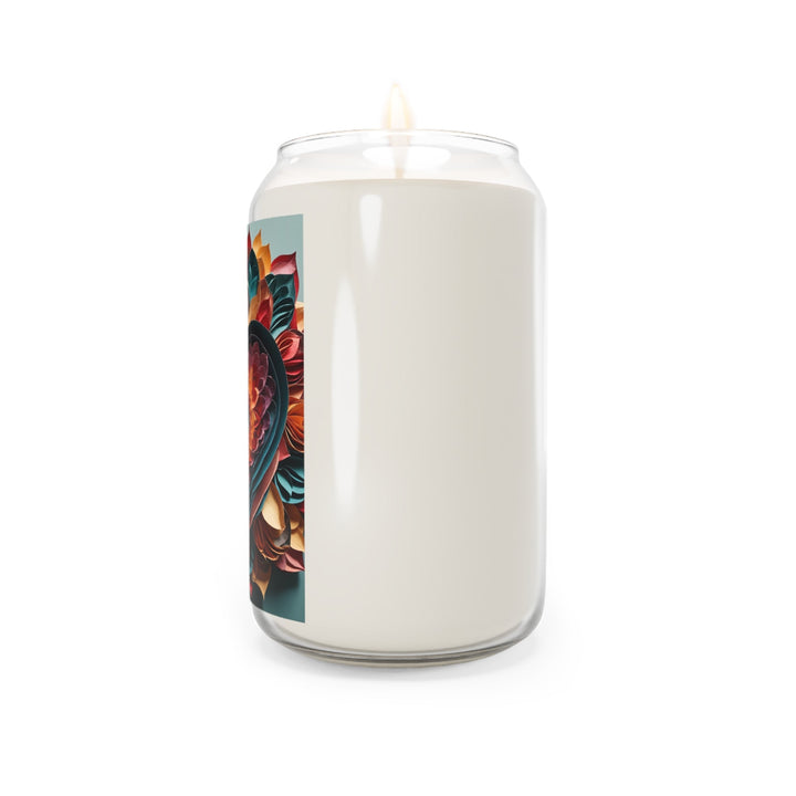 Multilayered Floral Heart - Scented Candle - Home Decor - g(0D·IO) - Vanilla Bean - 13.75oz -
