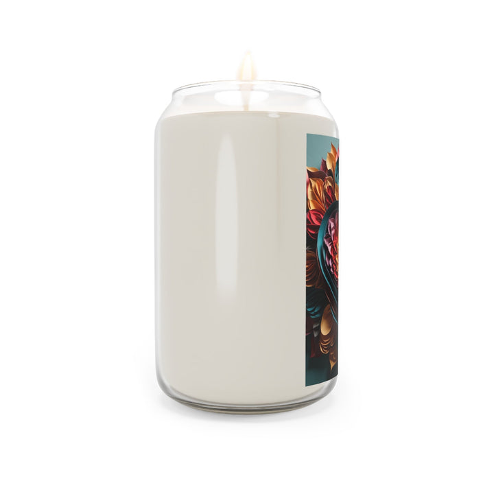 Multilayered Floral Heart - Scented Candle - Home Decor - g(0D·IO) - Vanilla Bean - 13.75oz -