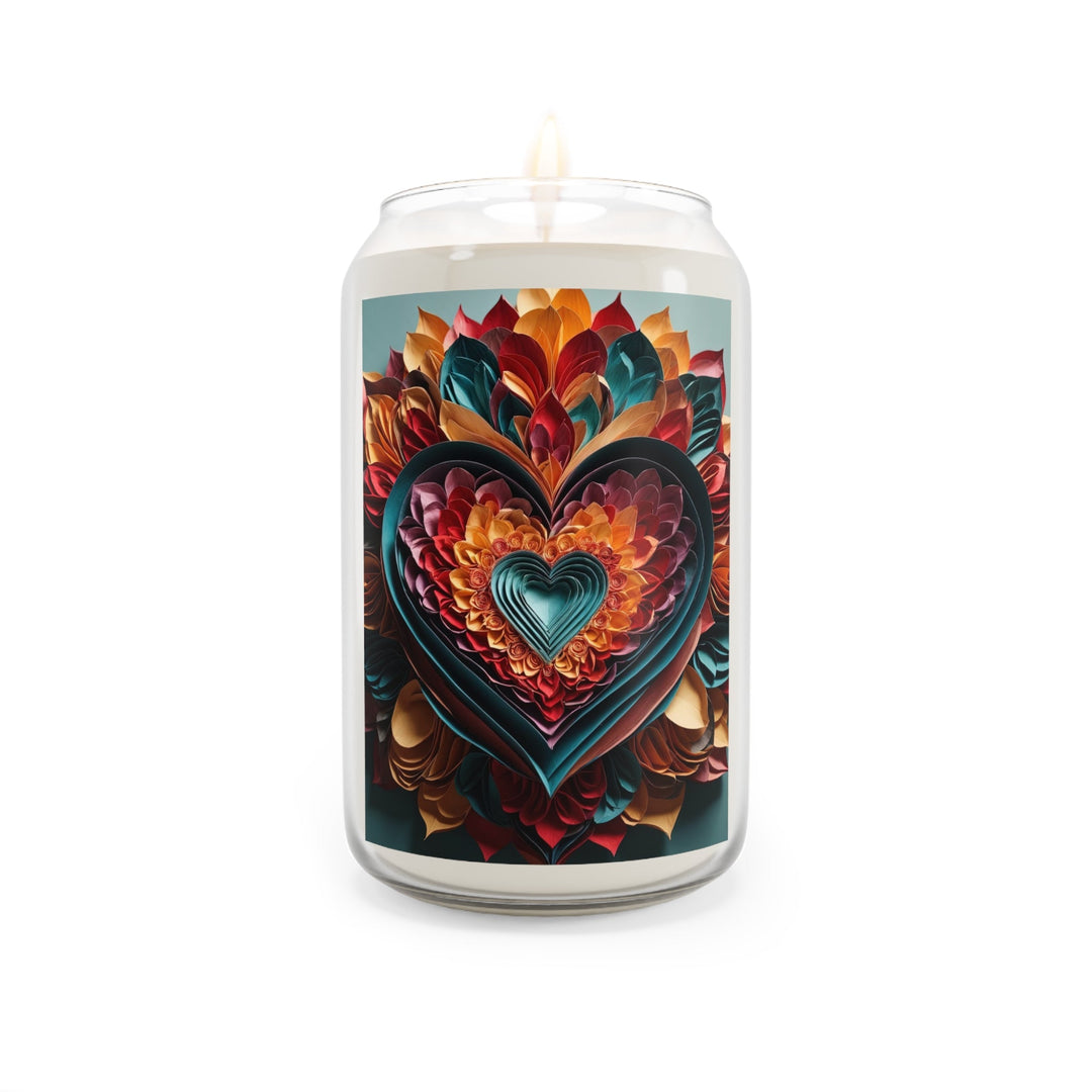 Multilayered Floral Heart - Scented Candle - Home Decor - g(0D·IO) - Comfort Spice - 13.75oz -