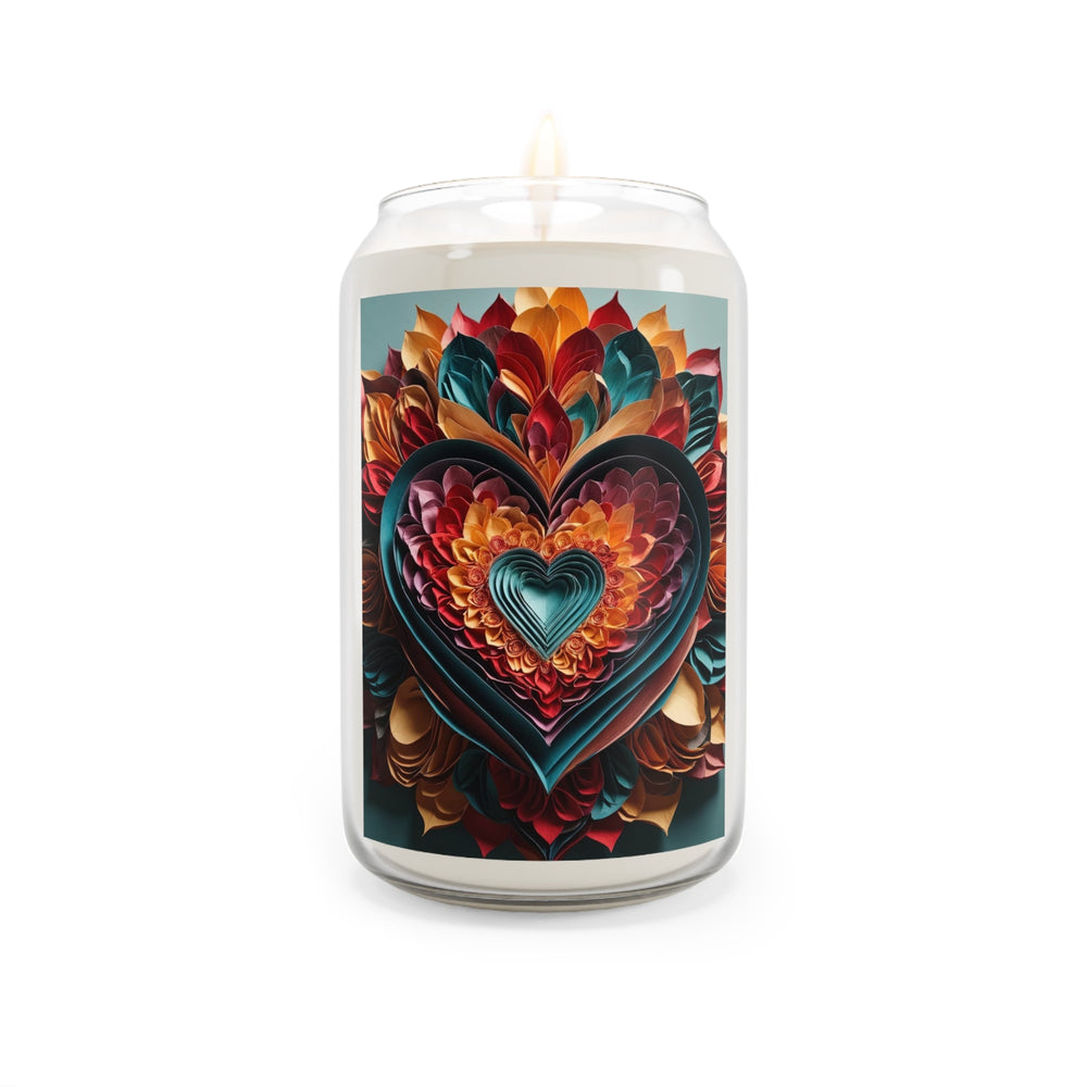 Multilayered Floral Heart - Scented Candle - Home Decor - g(0D·IO) - Sea Breeze - 13.75oz -