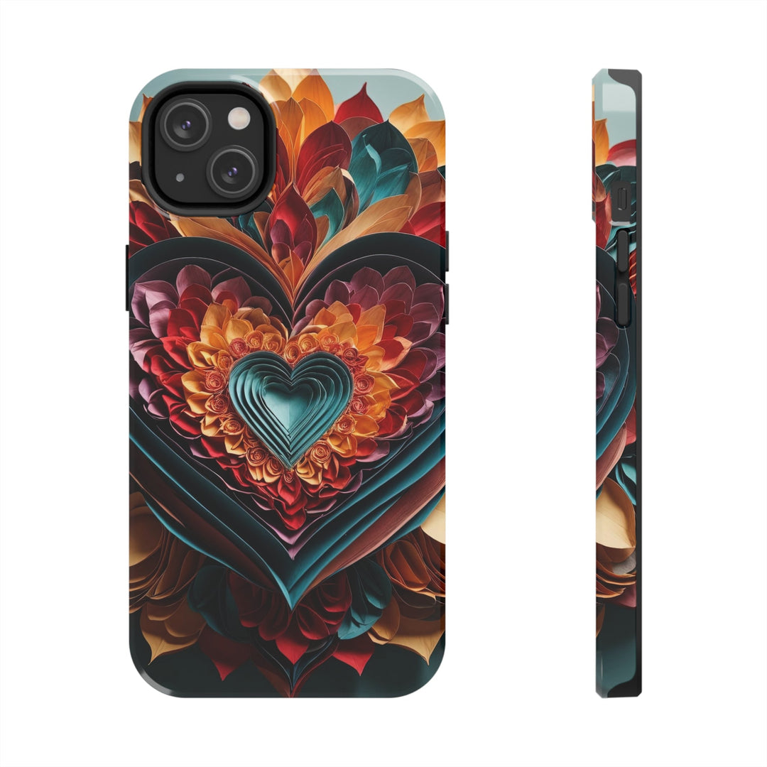 Multilayered Floral Heart - Tough Phone Case - Phone Case - g(0D·IO) - iPhone 14 Plus - -