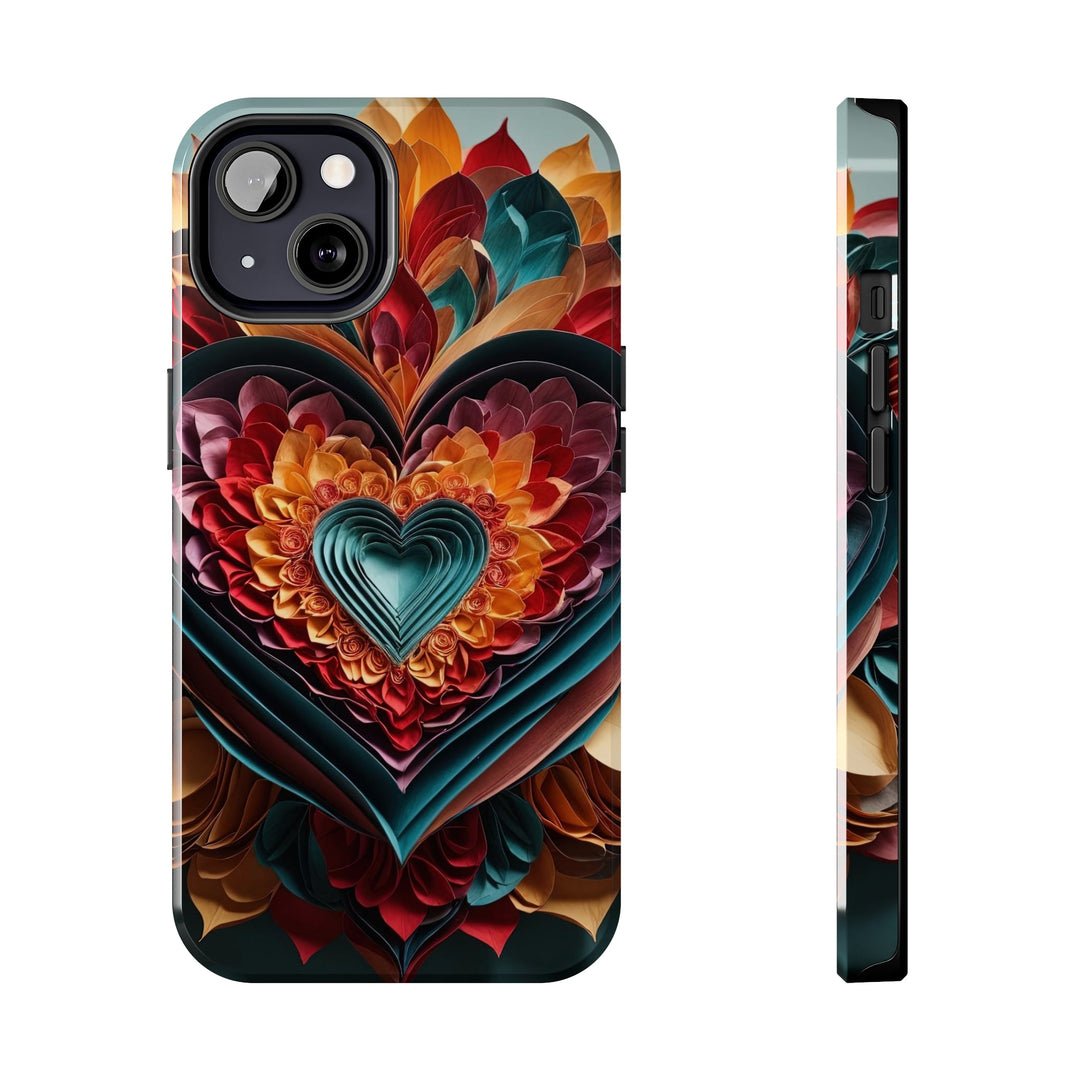 Multilayered Floral Heart - Tough Phone Case - Phone Case - g(0D·IO) - iPhone 13 - -