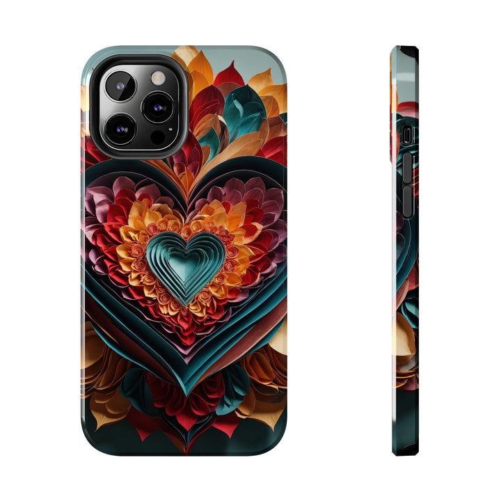 Multilayered Floral Heart - Tough Phone Case - Phone Case - g(0D·IO) - iPhone 12 Pro Max - -