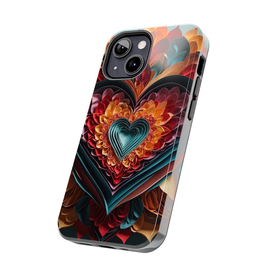 Multilayered Floral Heart - Tough Phone Case - Phone Case - g(0D·IO) - iPhone 13 Mini - -